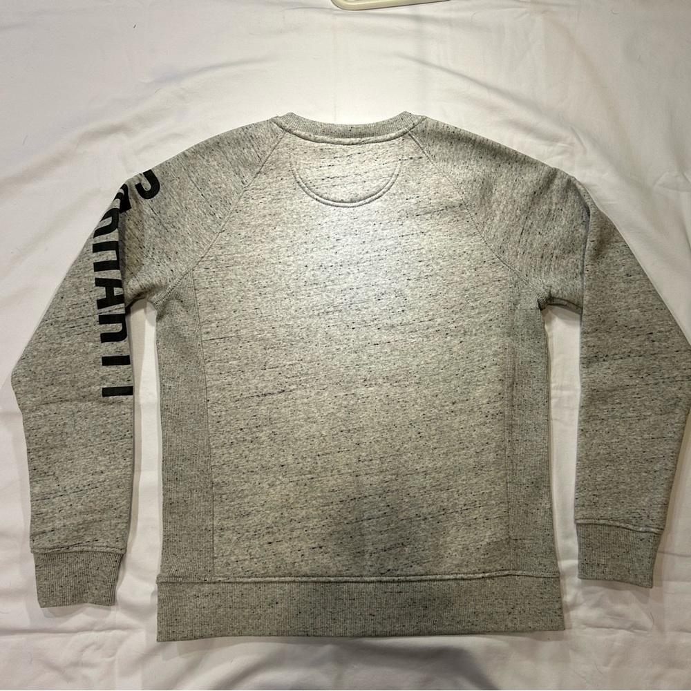 Carhartt Heather Gray Crewneck Sweatshirt with Black Sleeve Logo - Picture 2 of 10